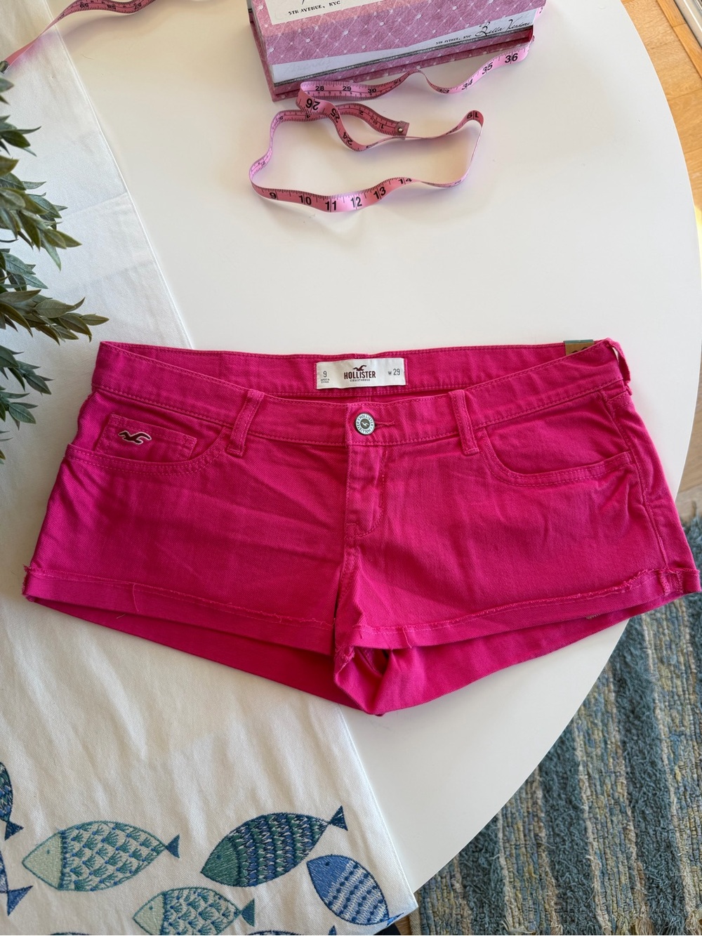 Vintage Hollister Bright Pink Low-Rise Denim Shorts